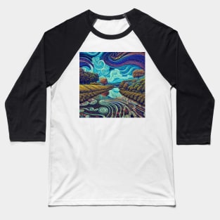 Beautiful swirl Rustic Landscape Baseball T-Shirt